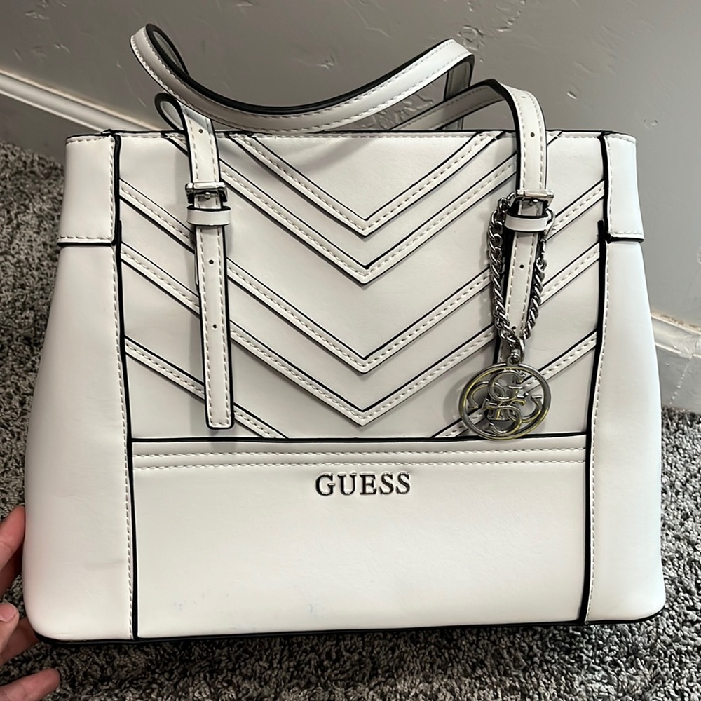 White Guess purse